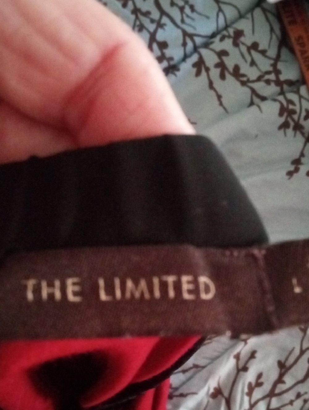 The Limited Gothic, Grunge Red Halter Top with Black Trim and Sheer Tie Up - Picture 7 of 10